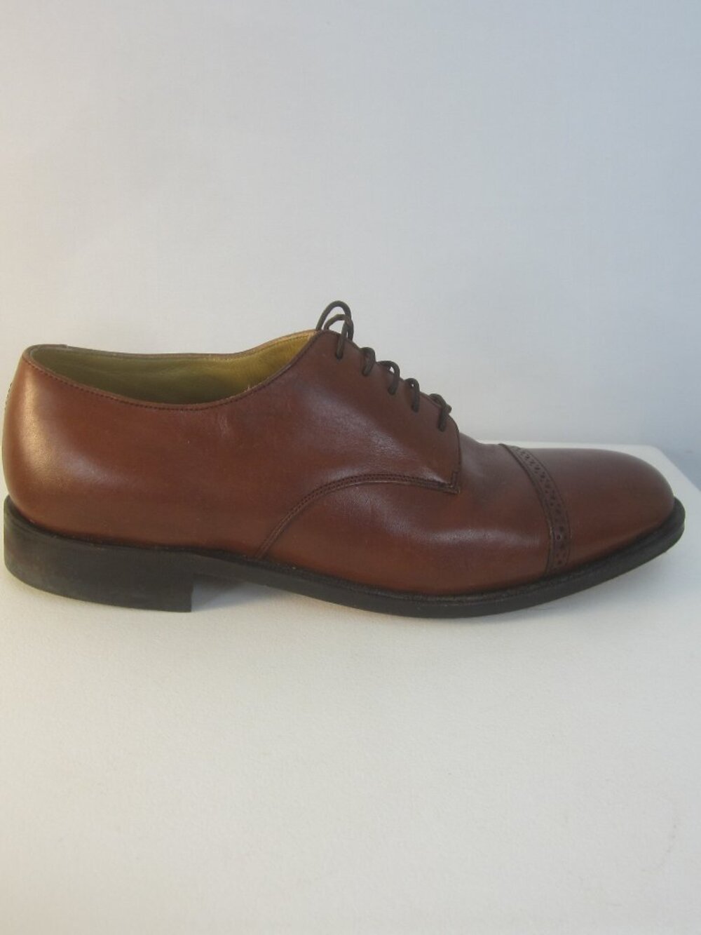 Johnston & Murphy Aristocraft Men 9 E Brown Leather Cap Toe Dress Shoes Classic - Picture 11 of 14